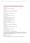 HPD exam 3 Revised Questions and answers 