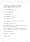 HPD fall exam 1 Questions and answers 