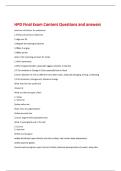 HPD Final Exam Content Questions and answers 