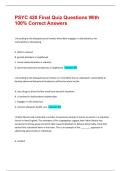 PSYC 420 Final Quiz Questions With 100&percnt; Correct Answers