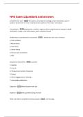 HPD Exam 1Questions and answers 