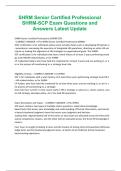 SHRM Senior Certified Professional SHRM-SCP Exam Questions and Answers Latest Update