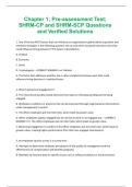 Chapter 1&semi; Pre-assessment Test&semi; SHRM-CP and SHRM-SCP Questions and Verified Solutions