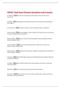 HPD4C Final Exam Review Questions and answers 