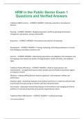 HRM in the Public Sector Exam 1 Questions and Verified Answers