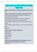 AQA A Level June 2025 Chemistry 7405&sol;2  Paper 2 QP