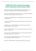 IPMA-HR Public Sector Essentials Exam Questions and Answers 2026