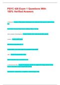 PSYC 420 Exam 1 Questions With 100&percnt; Verified Answers