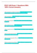 PSYC 420 Exam 1 Questions With 100&percnt; Correct Answers