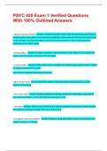 PSYC 420 Exam 1 Verified Questions With 100&percnt; Outlined Answers