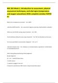 NSE 103 Week 1&colon; Introduction to assessment&comma; physical assessment techniques&comma; and vital signs &lpar;temperature and oxygen saturations&rpar; With complete solution RATED A&plus; 