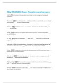PCM TRAINING Exam Questions and answers 