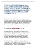 NUR2063 FINAL EXAM 2025-2026 ORGANIZED QUESTIONS &comma;STEP BY STEP EXPLANATIONS  AND REVIEW GUIDE  ALREADY GRADED A&plus; AND 100&percnt; GUARANTEE PASS &lpar;LATEST VERSION &excl;&excl;&excl;&excl;&excl;&excl;&excl;&rpar;