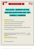 SCA LEVEL 1 BARISTA ACTUAL 2025&sol;2026 QUESTIONS AND 100&percnt; CORRECT ANSWERS