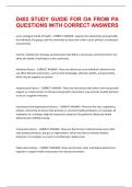 D402 STUDY GUIDE FOR OA FROM PA QUESTIONS WITH CORRECT ANSWERS