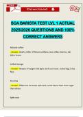 SCA BARISTA TEST LVL 1 ACTUAL 2025&sol;2026 QUESTIONS AND 100&percnt; CORRECT ANSWERS