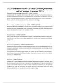 D220 Informatics OA Study Guide Questions with Correct Answers 2025&period;