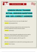 LONDON DRUGS TRAINING ACTUAL 2025&sol;2026 QUESTIONS AND 100&percnt; CORRECT ANSWERS