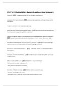 PSYC 420 Colonialists Exam Questions and answers 