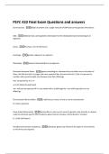 PSYC 420 Final Exam Questions and answers 
