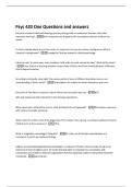Psyc 420 One Questions and answers 