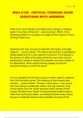 WGU C168 - CRITICAL THINKING EXAM  QUESTIONS WITH ANSWERS&period;