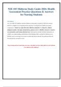 NSE 103 Midterm Study Guide&colon; Health Assessment Practice Questions & Answers &lpar;2026&rpar;