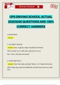 UPS DRIVING SCHOOL ACTUAL 2025&sol;2026 QUESTIONS AND 100&percnt; CORRECT ANSWERS