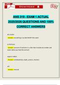 ANS 319 - EXAM 1 ACTUAL 2025&sol;2026 QUESTIONS AND 100&percnt; CORRECT ANSWERS