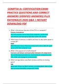 COMPTIA A&plus; CERTIFICATION EXAM   PRACTICE QUESTIONS AND CORRECT  ANSWERS &lpar;VERIFIED ANSWERS&rpar; PLUS  RATIONALES 2026 Q&A &vert; INSTANT  DOWNLOAD PDF
