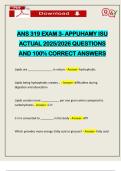 ANS 319 EXAM 3- APPUHAMY ISU ACTUAL 2025&sol;2026 QUESTIONS AND 100&percnt; CORRECT ANSWERS