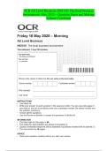 OCR A Level Business- H431&sol;01 Operating in a local business environment - May 2025 &ndash; Question Paper and Making Scheme Combined