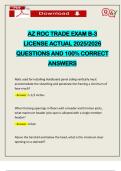 AZ ROC TRADE EXAM B-3 LICENSE ACTUAL 2025&sol;2026 QUESTIONS AND 100&percnt; CORRECT ANSWERS