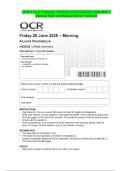 OCR A Level Chemistry- H432&sol;02 Synthesis and analytical techniques- June 2025 &ndash; Question Paper and Making Scheme Combined