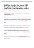 CLEET Certification Test Review 2025 &ndash;  Study Guide & Practice Questions&vert;&vert;  GRADED A&plus;&vert;&vert; LATEST UPDATE 2025&sol;26 