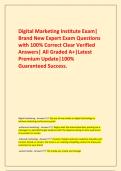  Digital Marketing Institute Exam&vert; Brand New Expert Exam Questions with 100&percnt; Correct Clear Verified Answers&vert; All Graded A&plus;&vert;Latest Premium Update&vert;100&percnt; Guaranteed Success&period;