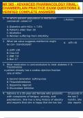 NR 565 - ADVANCED PHARMACOLOGY FINAL - CHAMBERLAIN PRACTICE EXAM QUESTIONS & VERIFIED COMPLETE ANSWERS