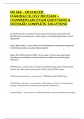 NR 565 - ADVANCED PHARMACOLOGY MIDTERM &ndash; CHAMBERLAIN EXAM QUESTIONS & DETAILED COMPLETE SOLUTIONS