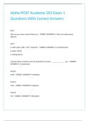 Idaho POST Academy 203 Exam 1 Questions With Correct Answers
