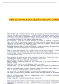 CMN 122 FINAL EXAM QUESTIONS AND CORRECT ANSWERS