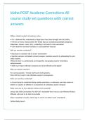 Idaho POST Academy Corrections All course study set questions with correct answers