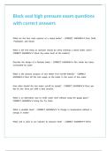 Black seal high pressure exam questions with correct answers