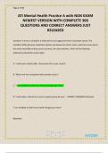 ATI Mental Health Practice A with NGN EXAM NEWEST VERSION WITH COMPLETE 300 QUESTIONS AND CORRECT ANSWERS JUST RELEASED 
