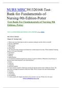 Test Bank For Fundamentals of Nursing 9th Edition&comma; Potter  
