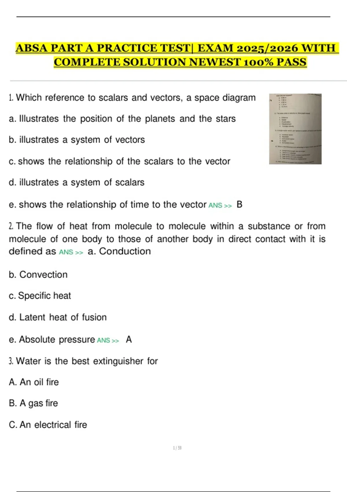 ABSA PART A PRACTICE TEST| EXAM 2025/2026 WITH COMPLETE SOLUTION NEWEST ...
