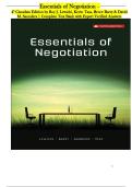 Essentials of Negotiation &ndash; 4th Canadian Edition &lpar;Lewicki&comma; Tasa&comma; Barry & Saunders&rpar; &vert; Complete Test Bank with Expert-Verified Answers