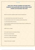 WGU-C957 APPLIED ALGEBRA OA EXAM WITH COMPLETE 350 QUESTIONS AND SOLUTIONS LATEST UPDATE JUST RELEASED THIS YEAR