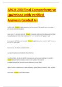 ARCH 200 Final Comprehensive Questions with Verified Answers Graded A&plus;