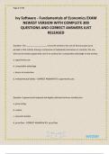 Ivy Software - Fundamentals of Economics EXAM NEWEST VERSION WITH COMPLETE 300 QUESTIONS AND CORRECT ANSWERS JUST RELEASED