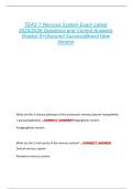 TEAS 7 Nervous System Exam Latest  2025&sol;2026 Questions and Correct Answers  Graded A&plus;&vert;Assured Success&vert;Brand New  Version 